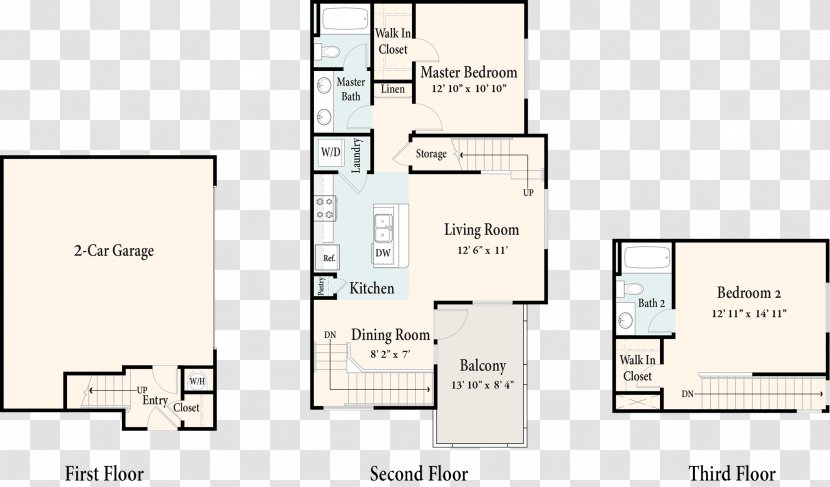 Floor Plan Homecoming At The Preserve Apartment Renting Bed - Copy Transparent PNG