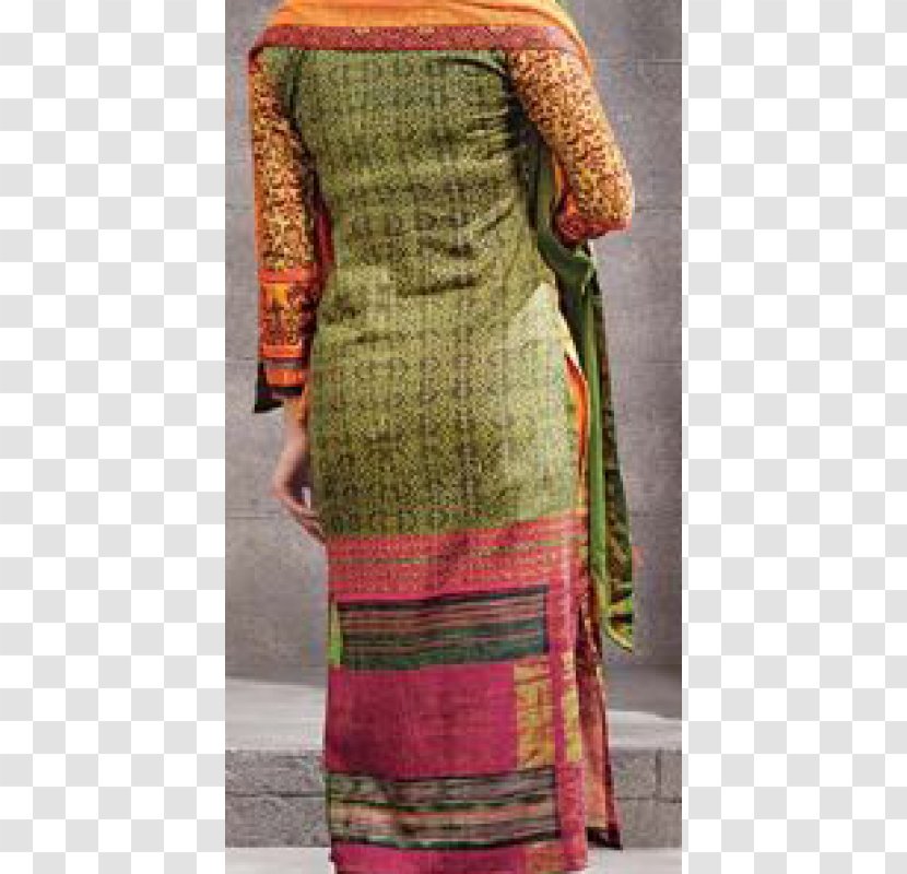 Magenta Green Yellow Embroidery Suit - Cotton Transparent PNG