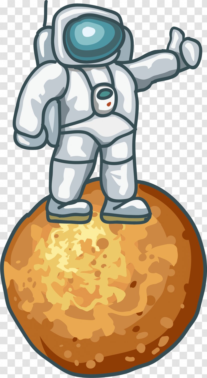 Outer Space Astronaut Drawing Illustration - People Standing On The Planet Transparent PNG