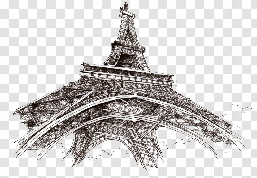 Eiffel Tower Champ De Mars Drawing Sketch Transparent PNG