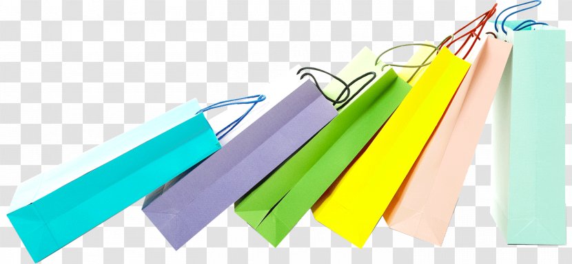 Paper Bag Color Green - Yellow - Shopping Arrangement Transparent PNG