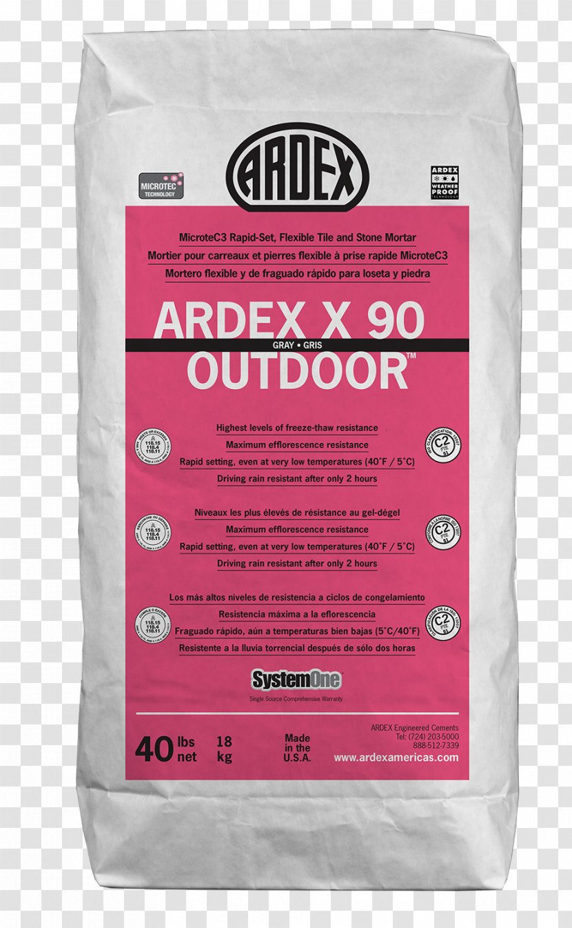 Ardex GmbH Grout Thinset Mortar Tile - Concrete - Thick Bed Transparent PNG