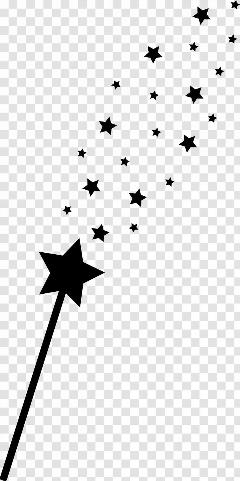 Wand Fairy Magic Clip Art - Stars Silhouette Transparent PNG