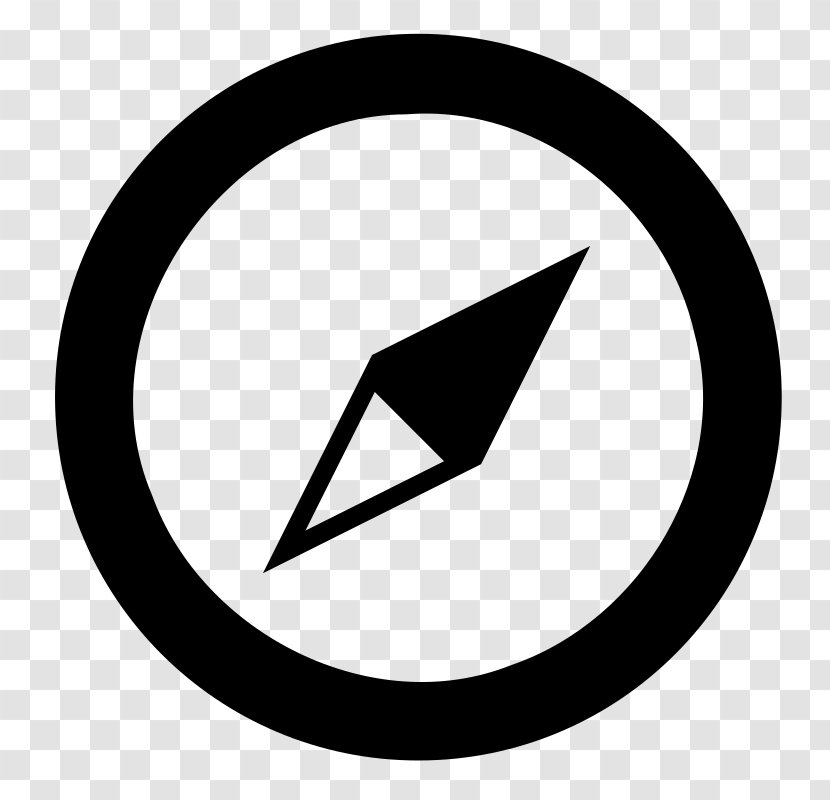 Compass Rose Symbol Clip Art - Black And White - Symbols Transparent PNG