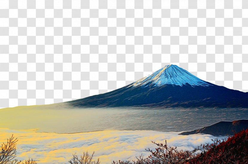 Mount Fuji Scenery Landscape Painting Oil - Paint - Crater Lake Geological Phenomenon Transparent PNG