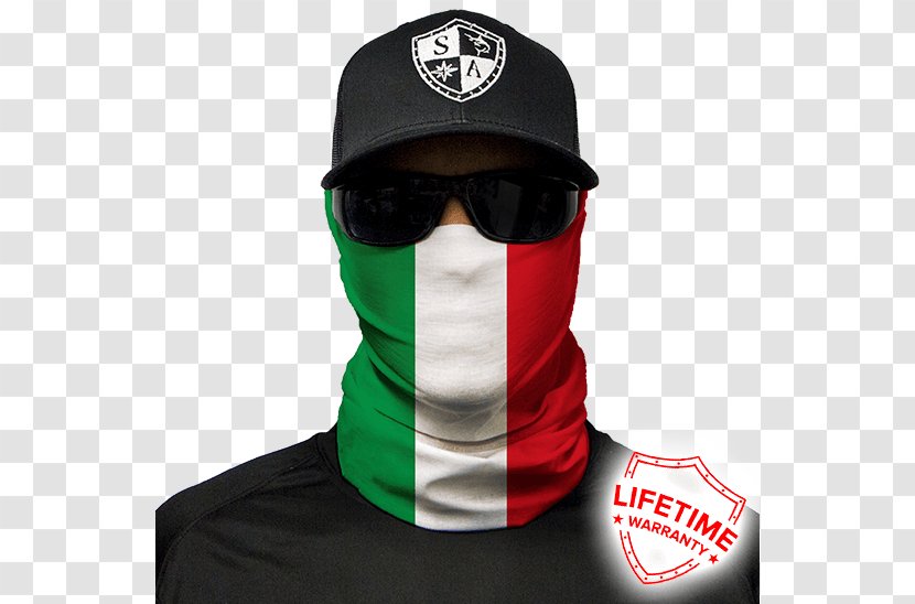 Face Shield Mask Kerchief Balaclava - Italy Flag Transparent PNG