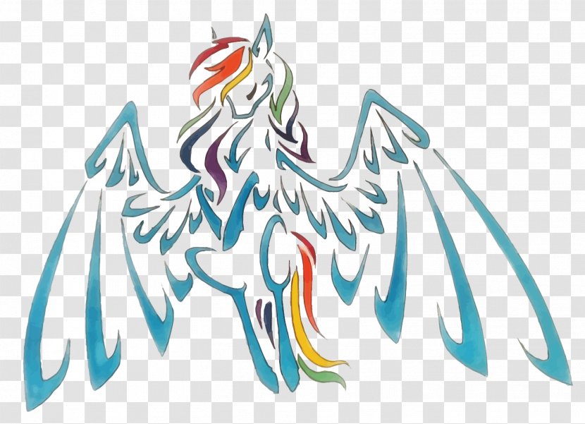 Rainbow Dash Pegasus - Artwork - Vector Transparent PNG