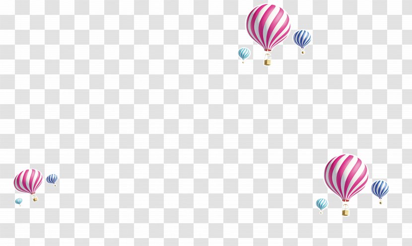 Hot Air Balloon Pattern - Pink - Simple Cartoon Cute Striped Transparent PNG