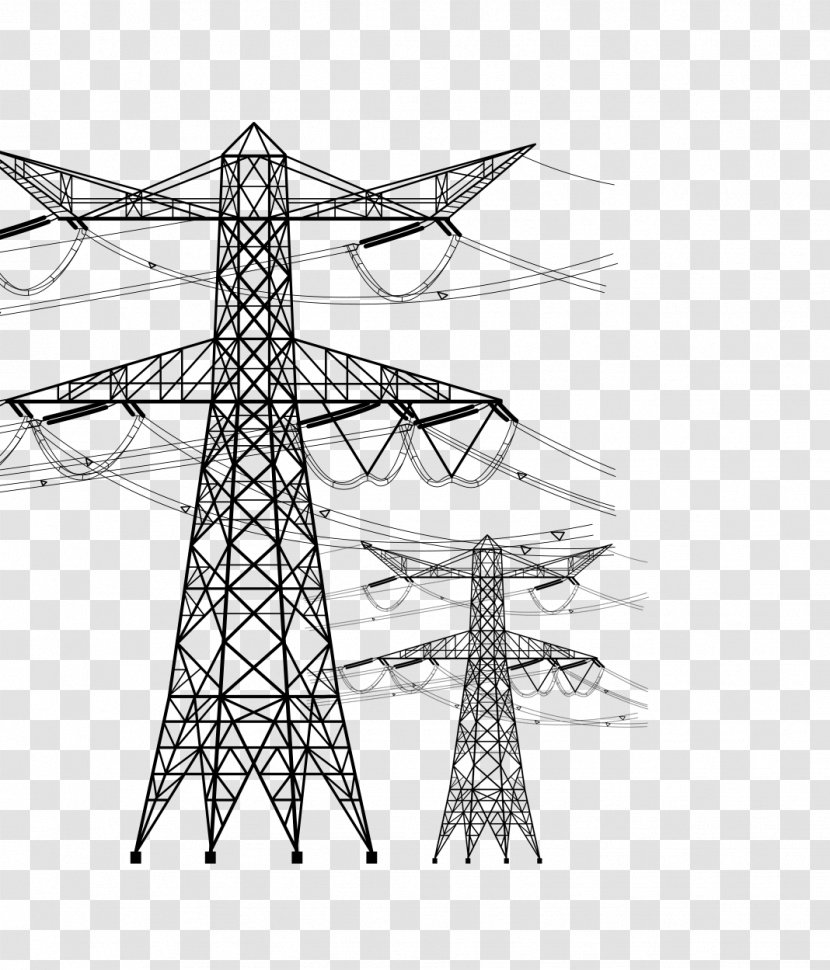 High Voltage Wire High-voltage Cable Electrical - Column - Rods And Wires Draft Material Transparent PNG