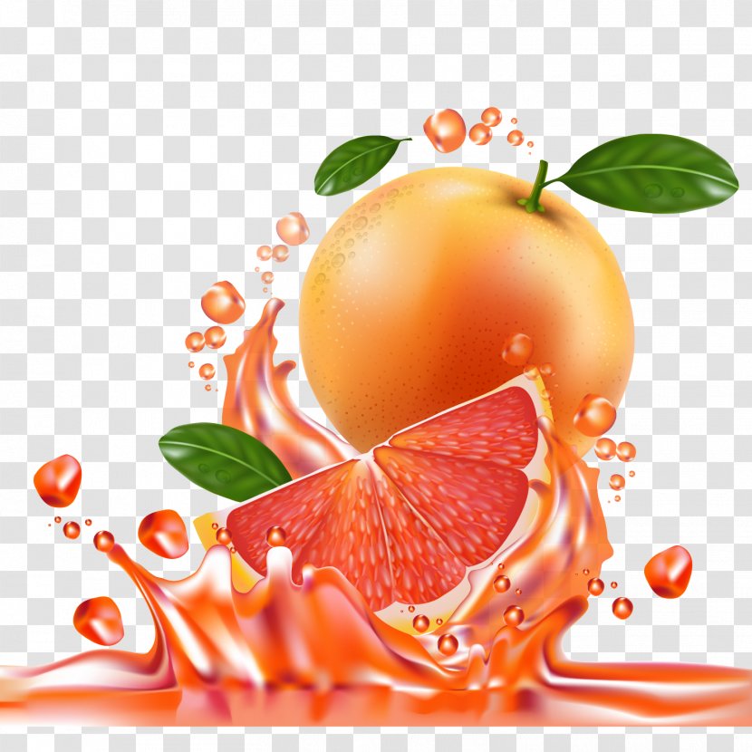 Juice Green Tea Drink Grapefruit - Fresh And Vector Material Transparent PNG