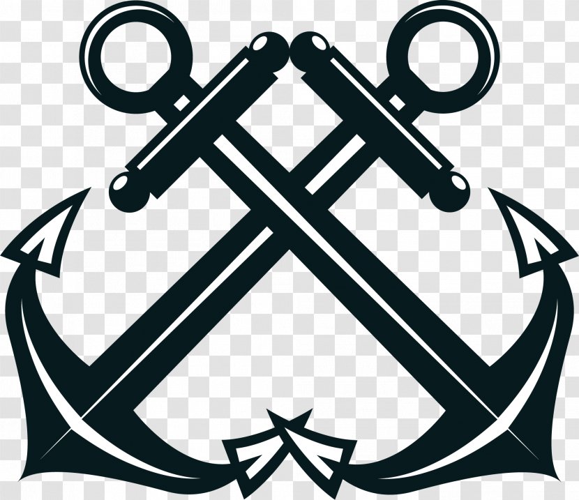 Anchor Heraldry Sailor Ship - Royaltyfree - Hand Painted Black Ring Transparent PNG