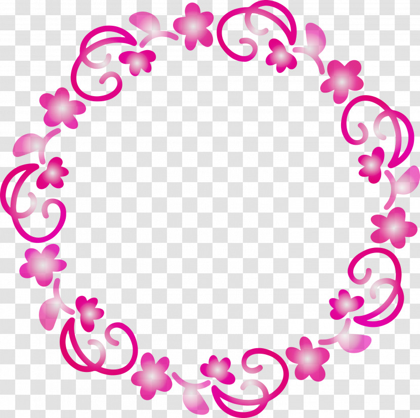 Pink Heart Circle Ornament Magenta Transparent PNG