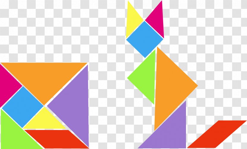 Tangram Jigsaw Puzzles Geometric Shape Game Triangle - Triangulo Transparent PNG