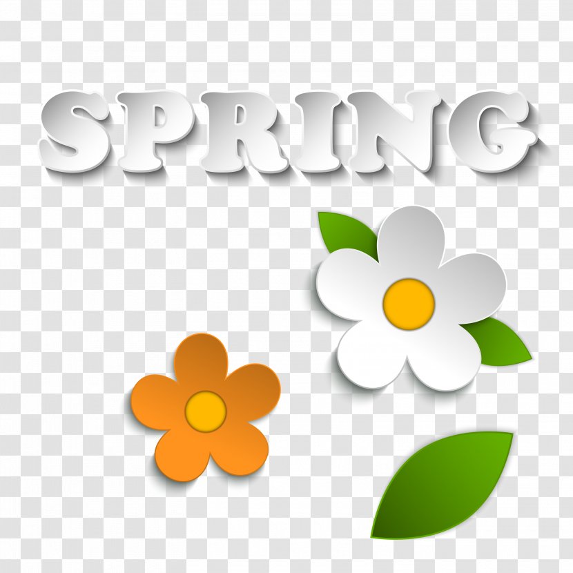 Clip Art - Text - Spring New Flower Stickers ThreeDimensional Word Vector Transparent PNG