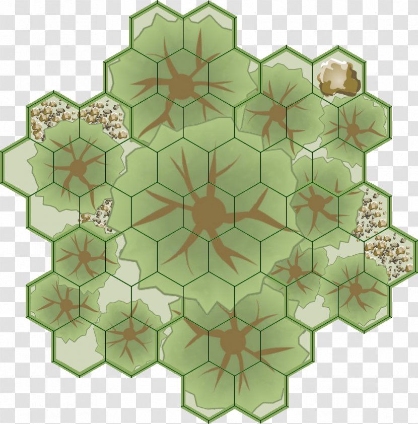 Tiled Web Map Hexagon Fantasy - City - Dense Trees Transparent PNG