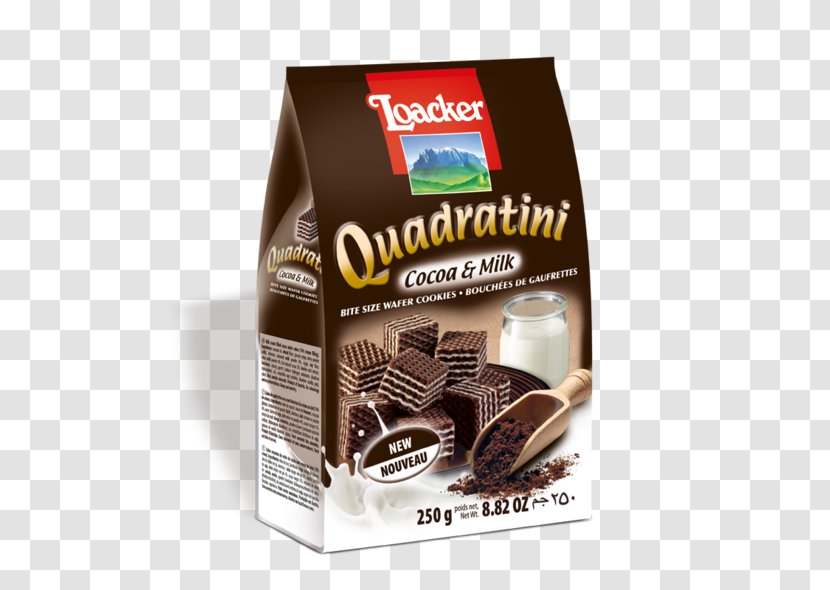 Quadratini Chocolate Milk Cream Loacker - Wafer - Coconut Transparent PNG
