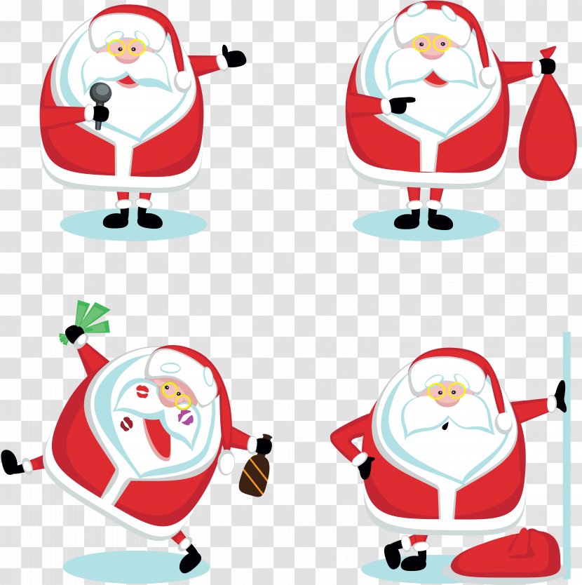 Santa Claus Candy Cane Gift Transparent PNG