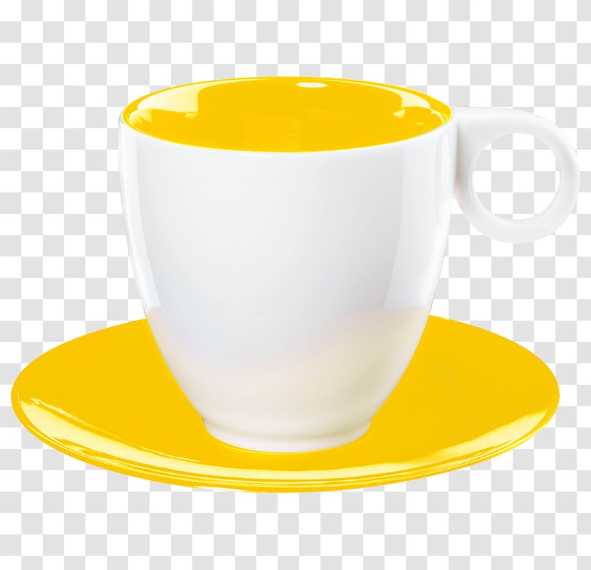 Coffee Cup Saucer Yellow Tea - Drinkware Transparent PNG