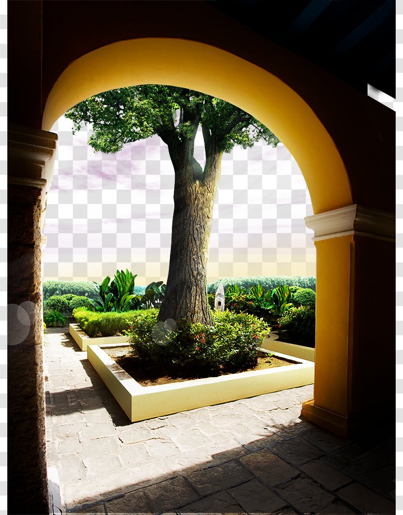 Tree Real Estate Property Arch - Architecture - Ad Elements Stone In Front Of The Transparent PNG