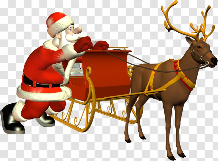 Santa Claus Ded Moroz Christmas Sled - Ornament - Sleigh Transparent PNG