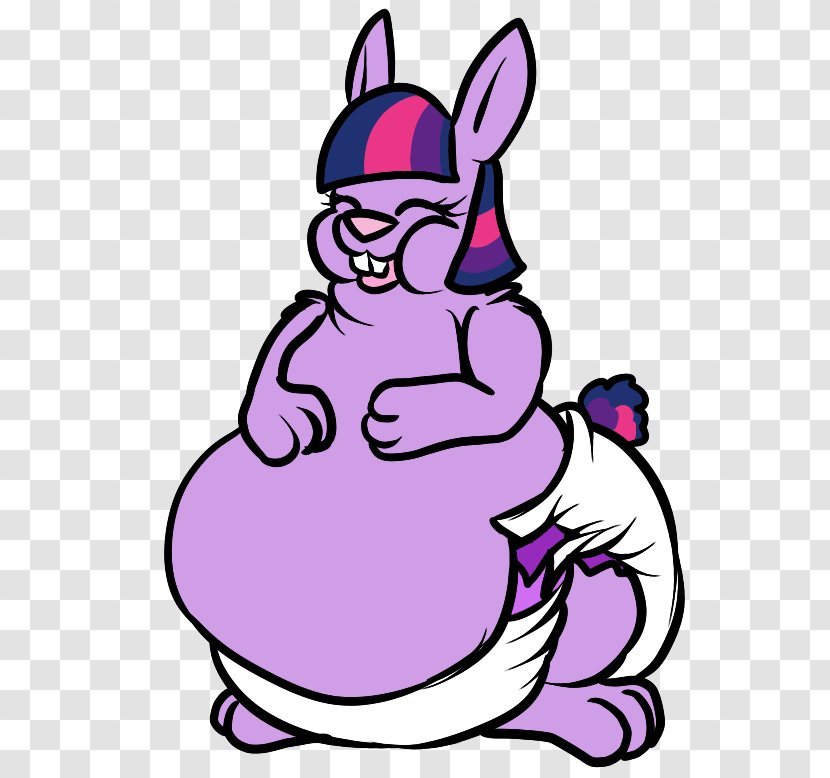 Clip Art Twilight Sparkle Rabbit Cartoon - Fat Bunny Transparent PNG