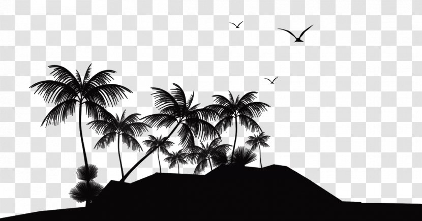Tropical Islands Resort Silhouette Island Beach Clip Art - Arecales Transparent PNG