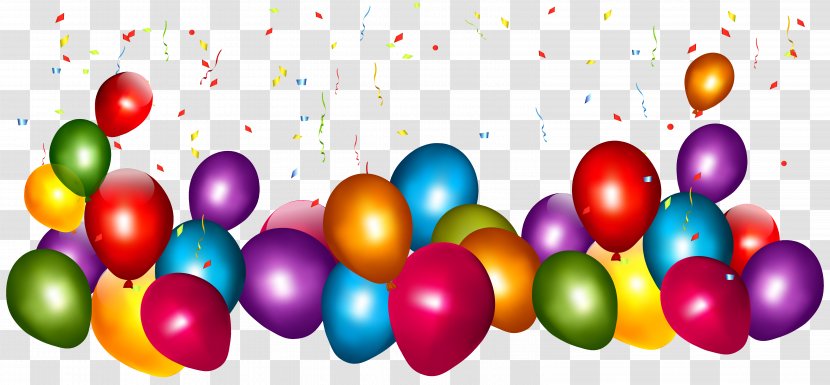 Balloon Confetti Clip Art - Transparent Colorful Balloons With Clipart Picture Transparent PNG