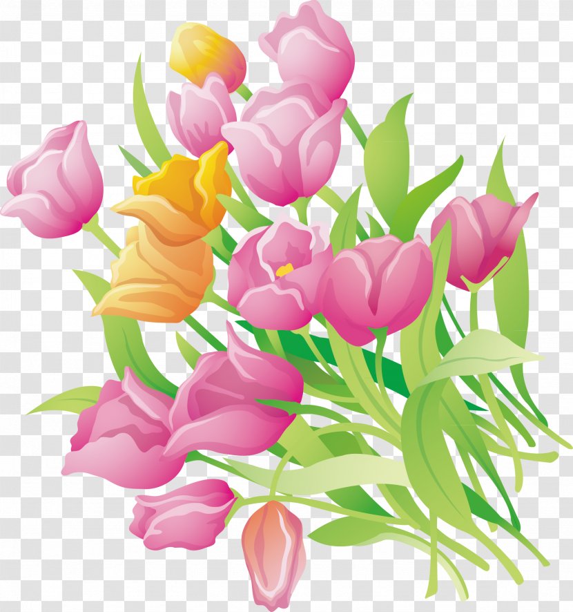 Tulip Floral Design - Flower Arranging - Decoration Vector Transparent PNG