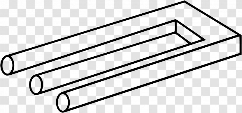 Optical Illusion Impossible Trident Object Auditory - Grid - Line Art Transparent PNG