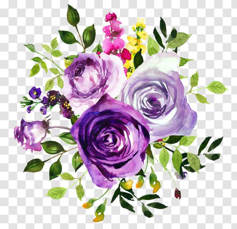 Flower Purple Watercolor Painting Violet Clip Art - Rose Transparent PNG