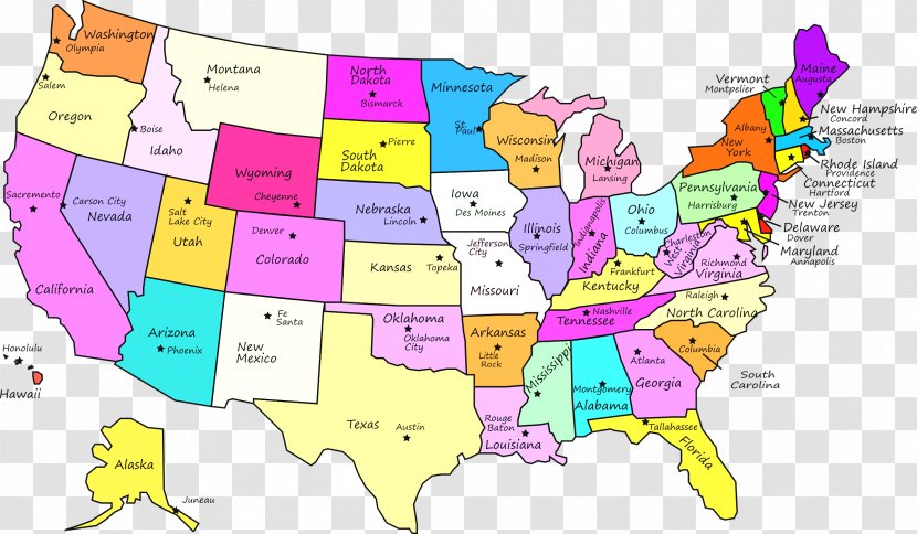 Blank Map U.S. State World Name - Area Transparent PNG
