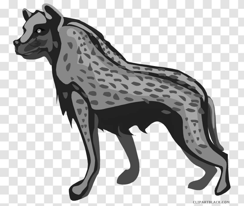 Spotted Hyena Shenzi Image Clip Art - Black And White Transparent PNG