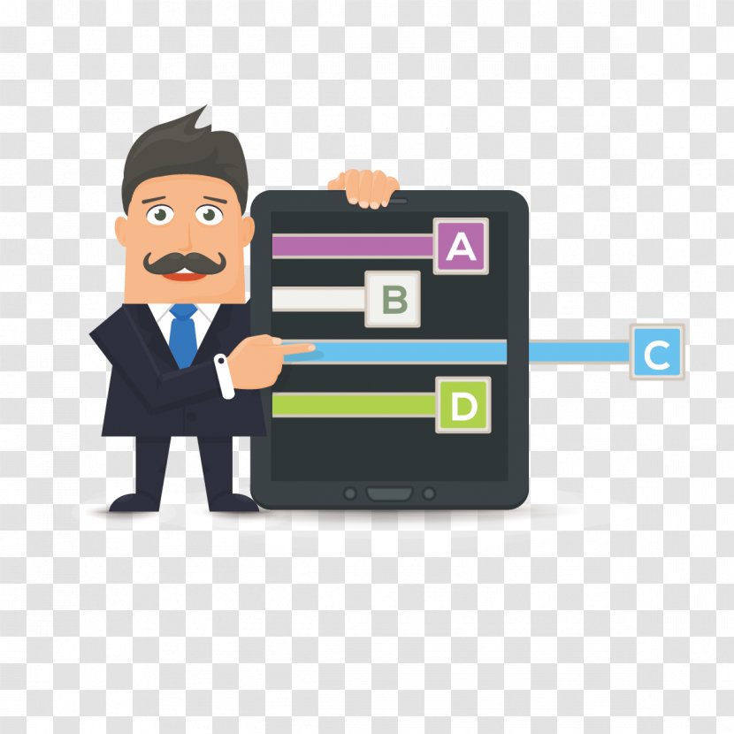 Cartoon Businessperson Illustration - Communication - Business Man Transparent PNG