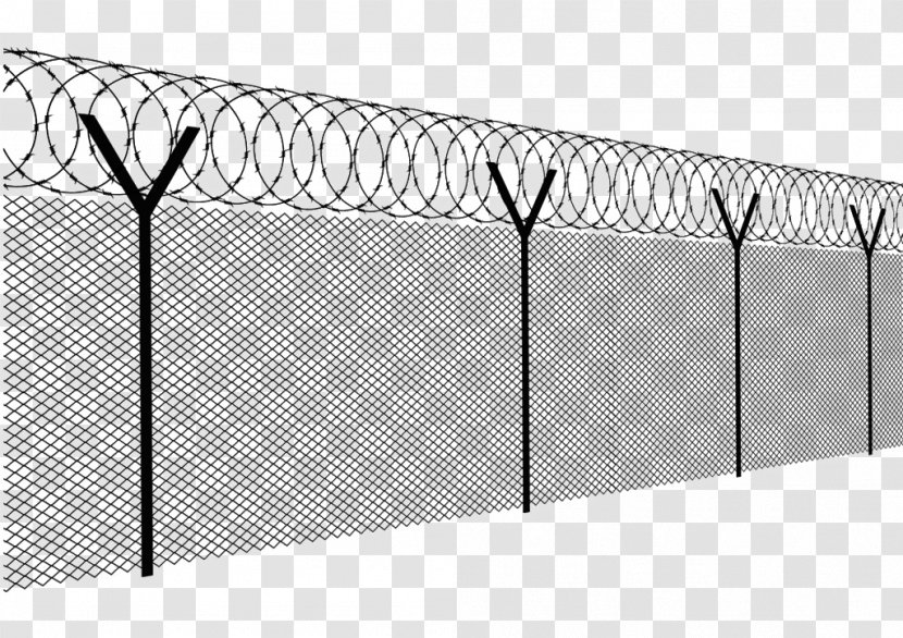 Barbed Wire Fence Chain-link Fencing Transparent PNG