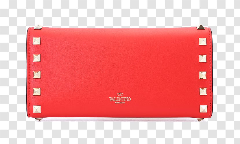 Valentino SpA Handbag Wallet - Red - Clamshell Opening And Closing Transparent PNG