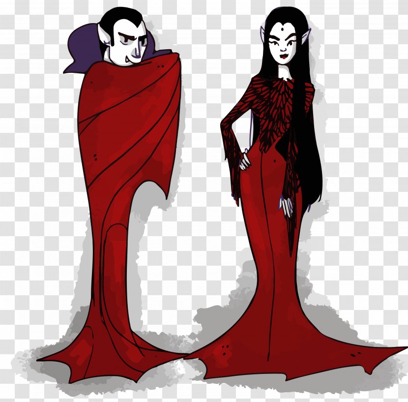 Devil Vampire Euclidean Vector - Couple - Red Female Transparent PNG