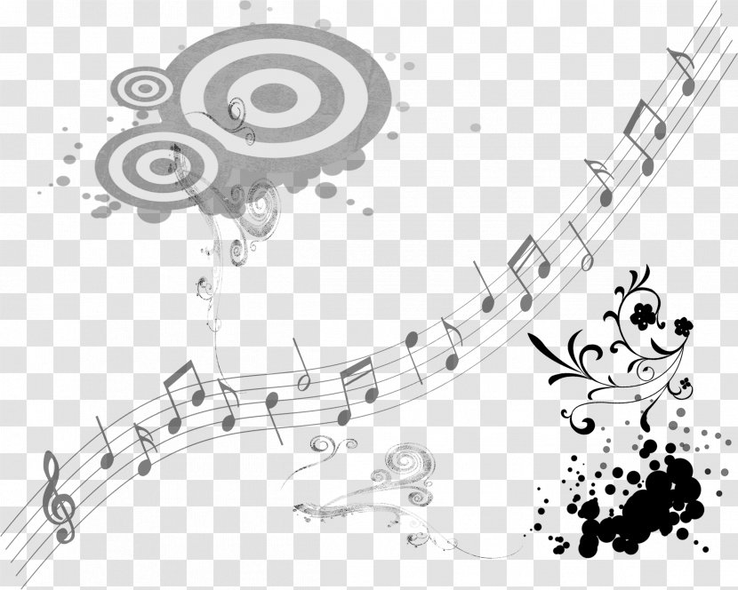 Black And White Musical Note Notation - Flower - Elements Transparent PNG