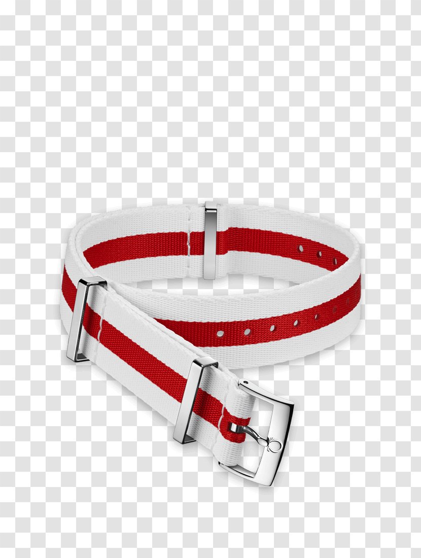 Watch Strap Omega SA Bracelet - Leather - Red White Stripes Transparent PNG