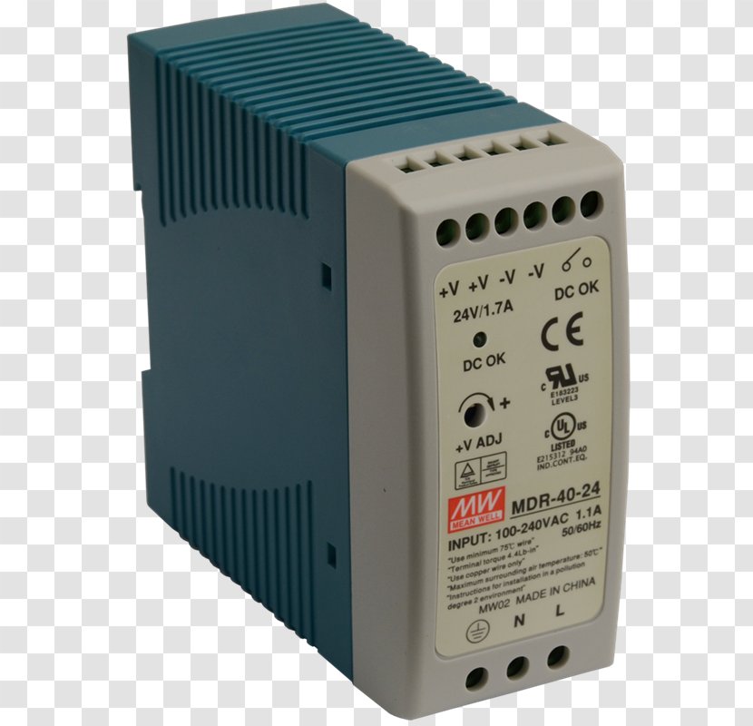 Power Converters DIN Rail Supply Unit MEAN WELL Enterprises Co., Ltd. Network Switch - Electronic Device - Mdr Transparent PNG