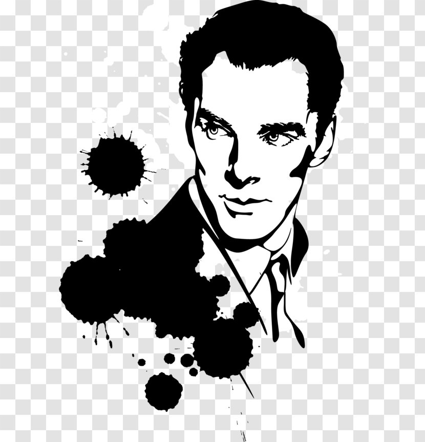Benedict Cumberbatch Sherlock Holmes Professor Moriarty Black And White - Monochrome Photography Transparent PNG