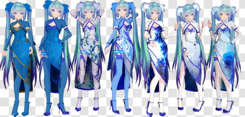 Cheongsam Dress Kimono Megpoid Hatsune Miku - Heart Transparent PNG