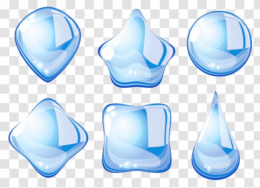 Ice Crystal Drop Royalty-free - Snowflake - Creative Blue Water Transparent PNG