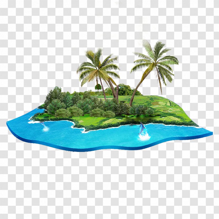 Coconut Clip Art - Water - Hand-painted Islands Transparent PNG