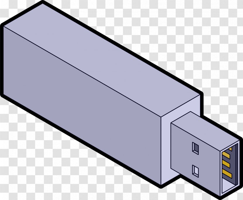 Laptop USB Flash Drives Isometric Projection Clip Art - Computer Hardware Transparent PNG