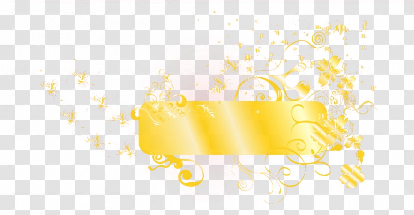 Yellow Pattern - Rectangle - Golden Chinese Wind Title Bar Transparent PNG