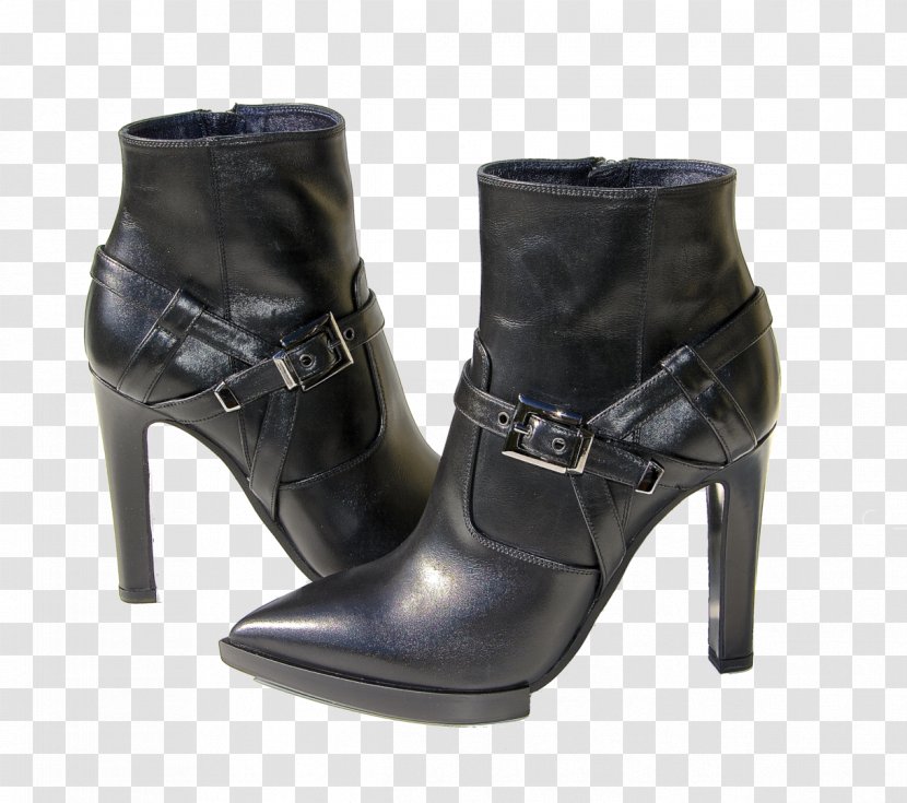 Boot High-heeled Shoe Leather Transparent PNG