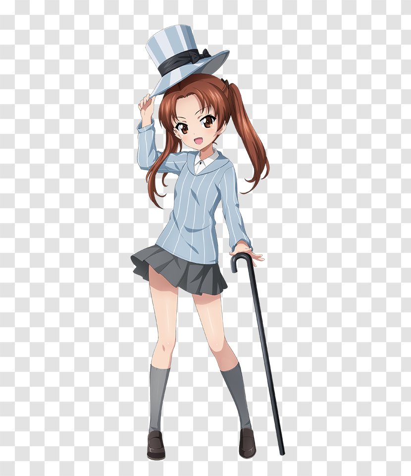 Anzu Kadotani School Uniform Oarai Tank Military Operation - Silhouette - GIRLS Und PANZER Transparent PNG