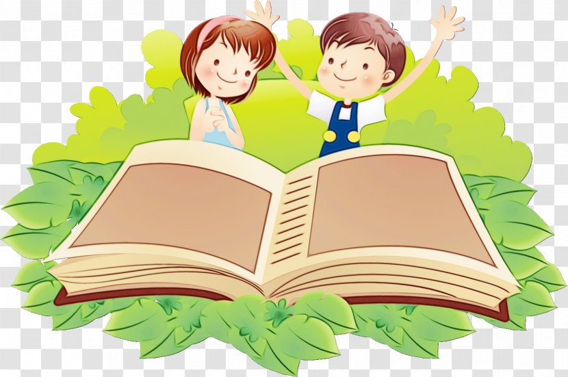 Cartoon Clip Art Reading Happy Sharing - Learning - Child Transparent PNG
