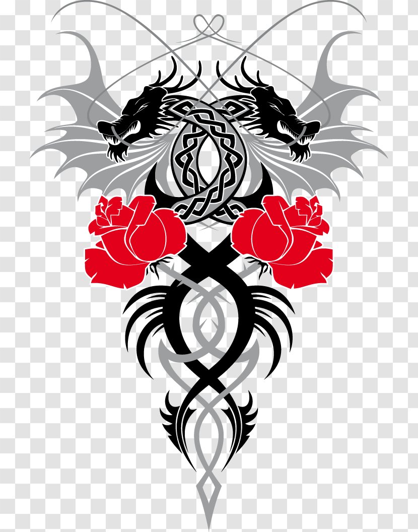 Chinese Dragon Rose Transparent PNG