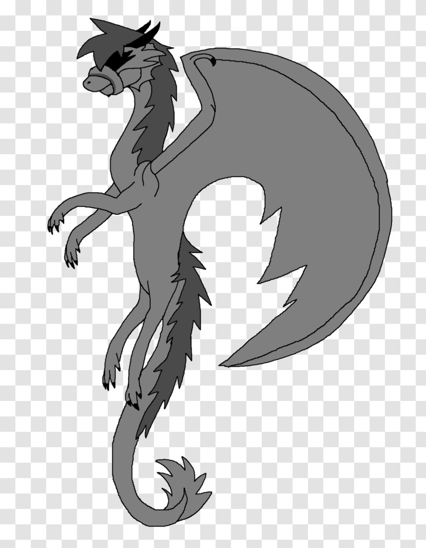 Microsoft Paint Dragon Black And White - Carnivoran - Bearded Transparent PNG